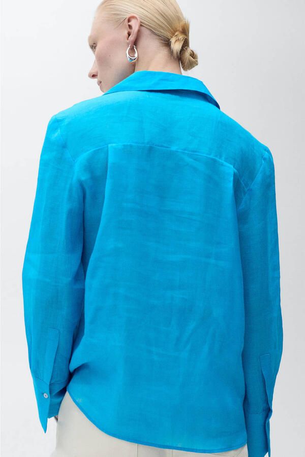 Mango blouse blauw - Foto 3