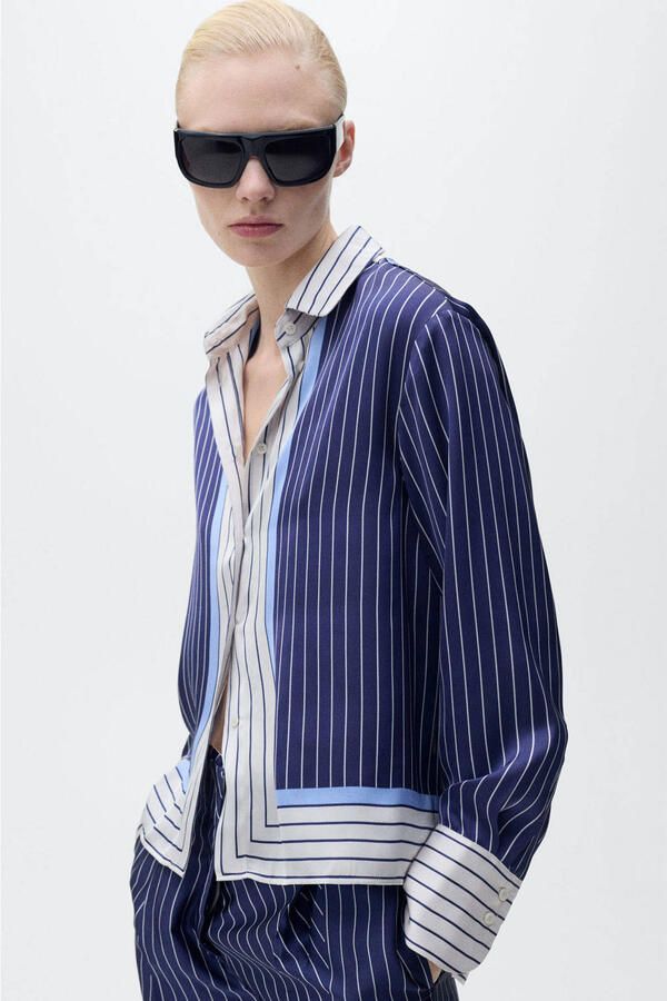 Mango blouse blauw - Foto 2