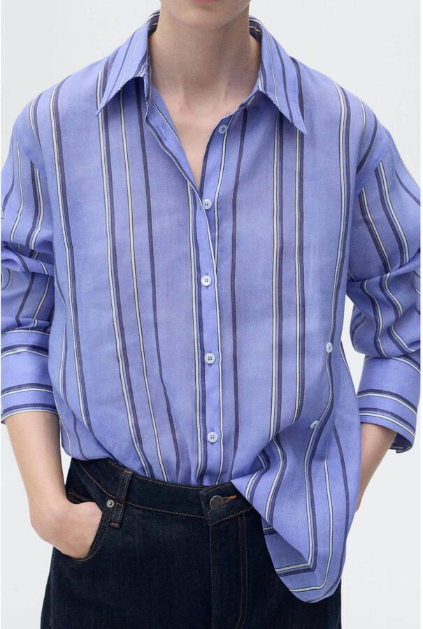 Mango blouse blauw - Foto 2
