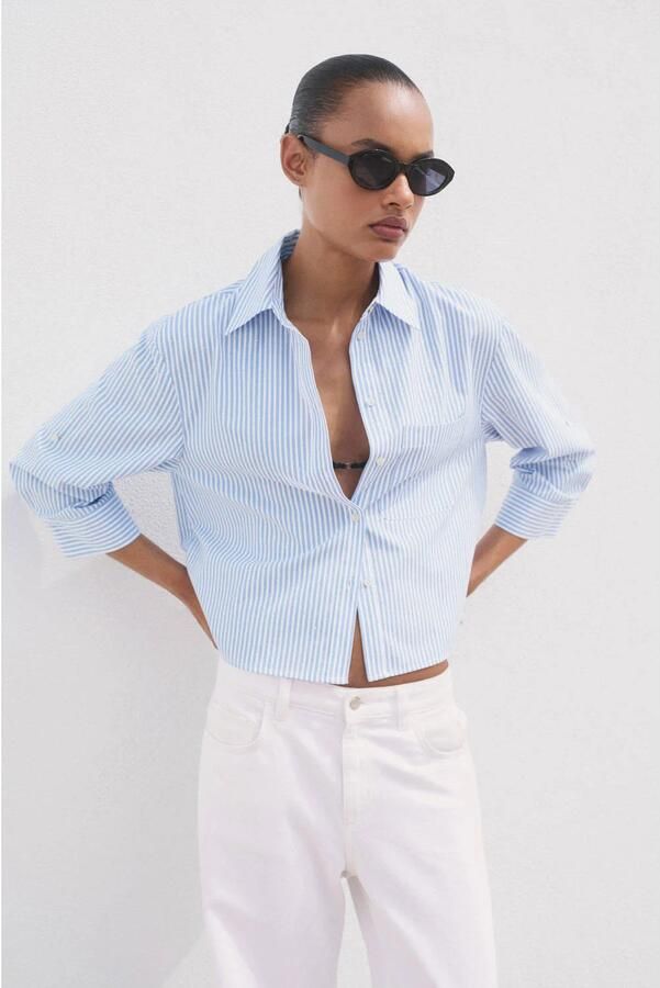 Mango blouse blauw