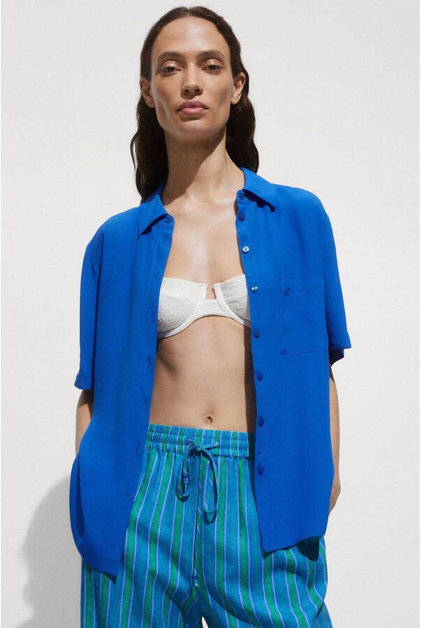 Mango blouse blauw - Foto 1