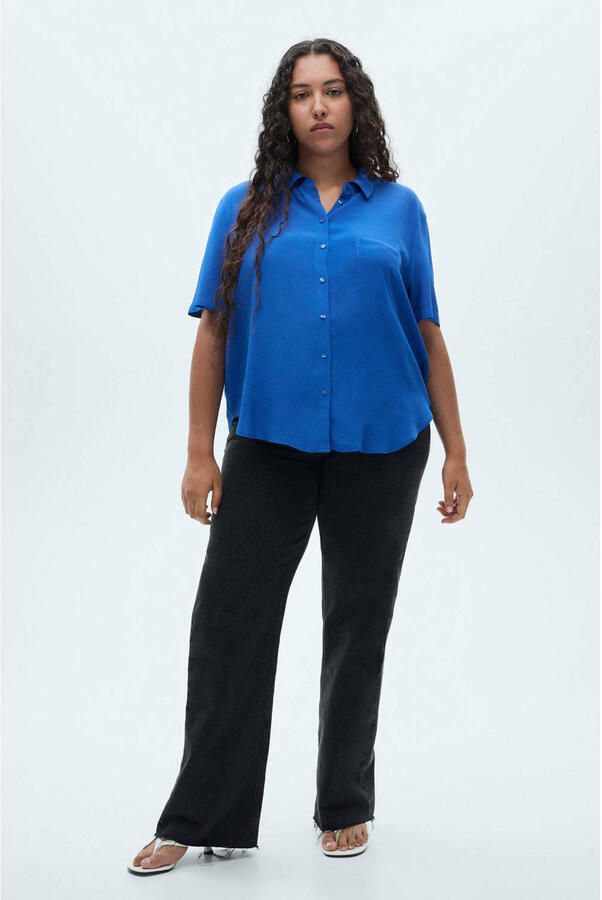 Mango blouse blauw - Foto 2