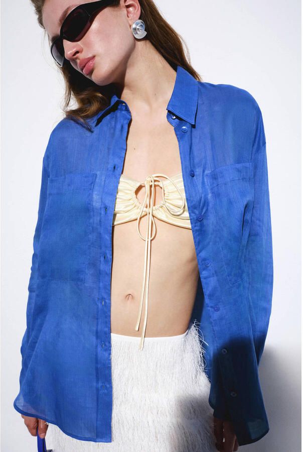 Mango blouse blauw
