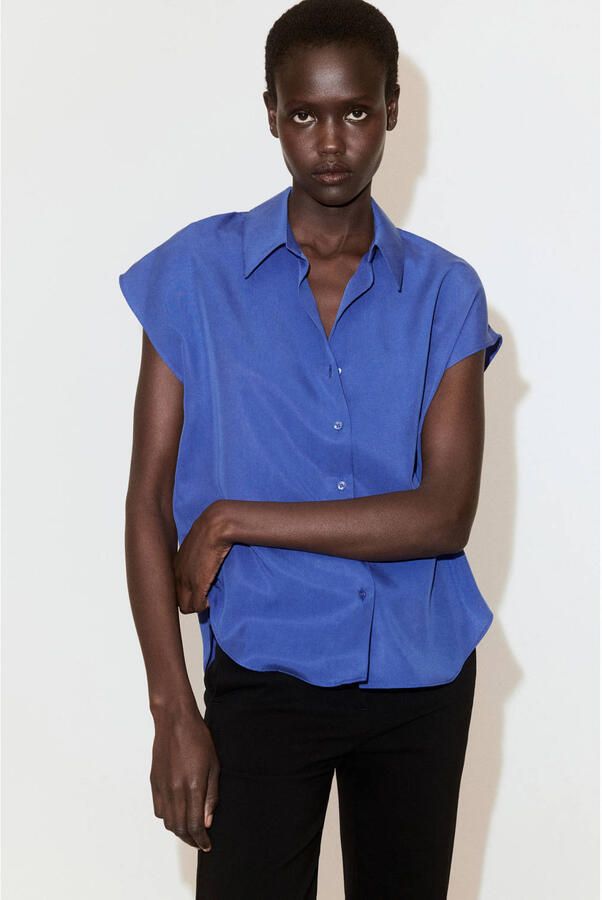 Mango blouse blauw