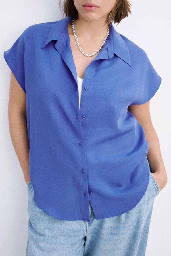 Mango blouse blauw - Foto 2