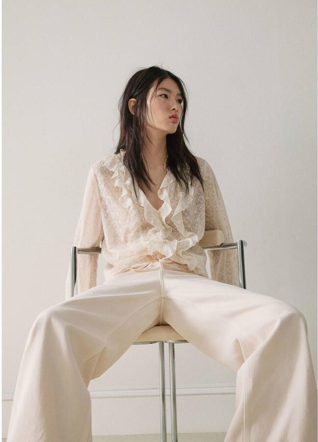 Mango blouse broderie crème - Foto 2
