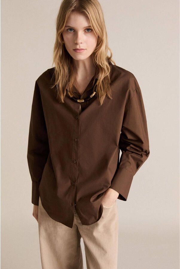 Mango blouse bruin - Foto 1