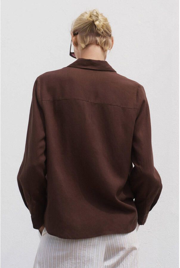 Mango blouse bruin - Foto 3