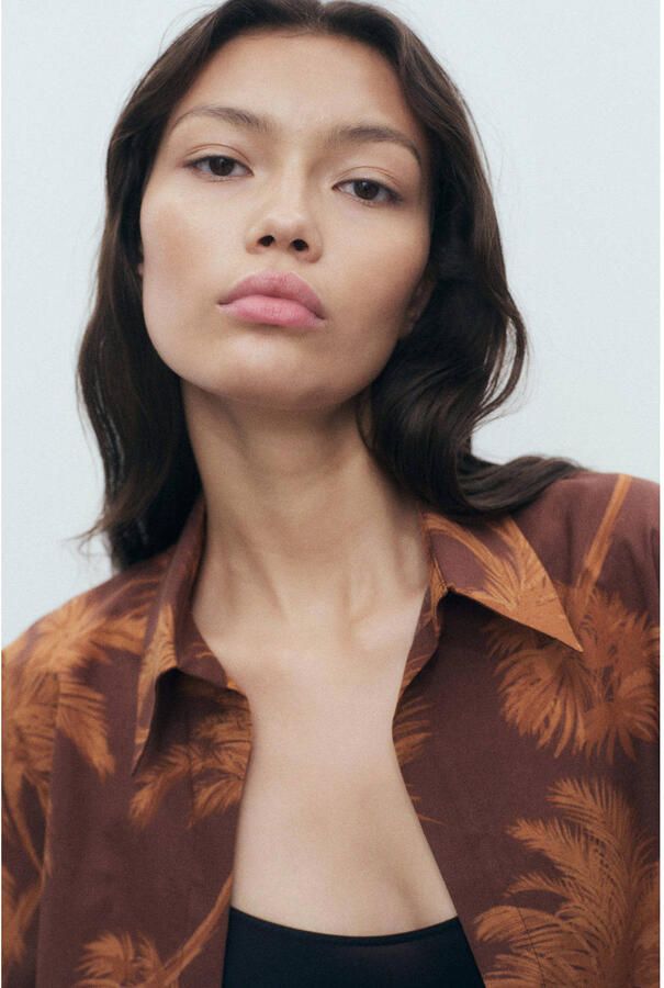 Mango blouse bruin - Foto 3