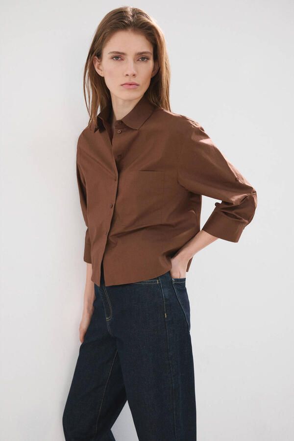 Mango blouse bruin - Foto 2