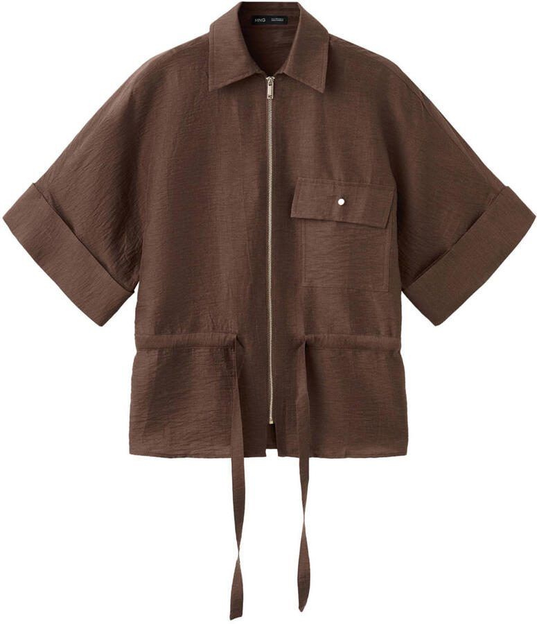 Mango blouse bruin