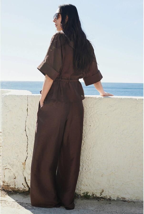 Mango blouse bruin - Foto 3