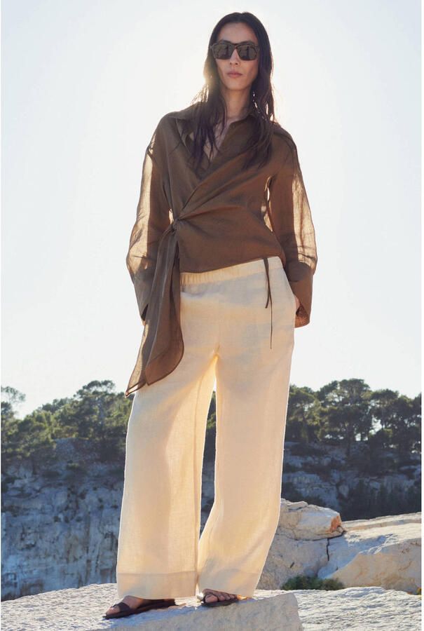 Mango blouse bruin - Foto 2