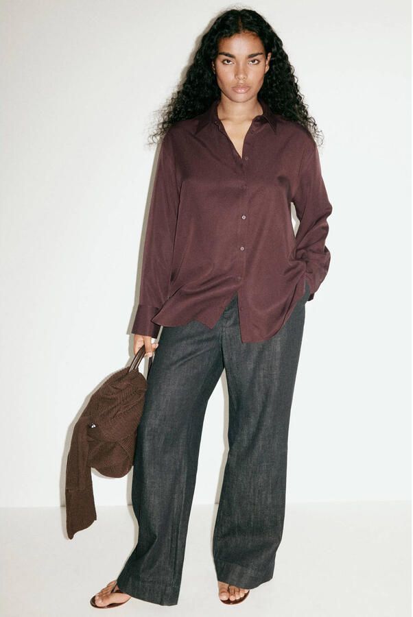 Mango blouse bruin - Foto 2