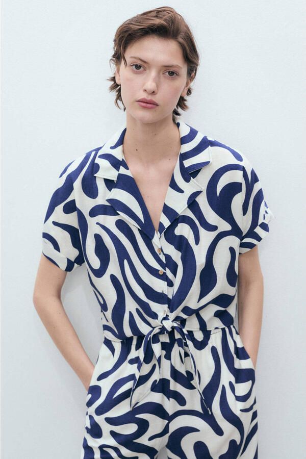 Mango blouse donkerblauw