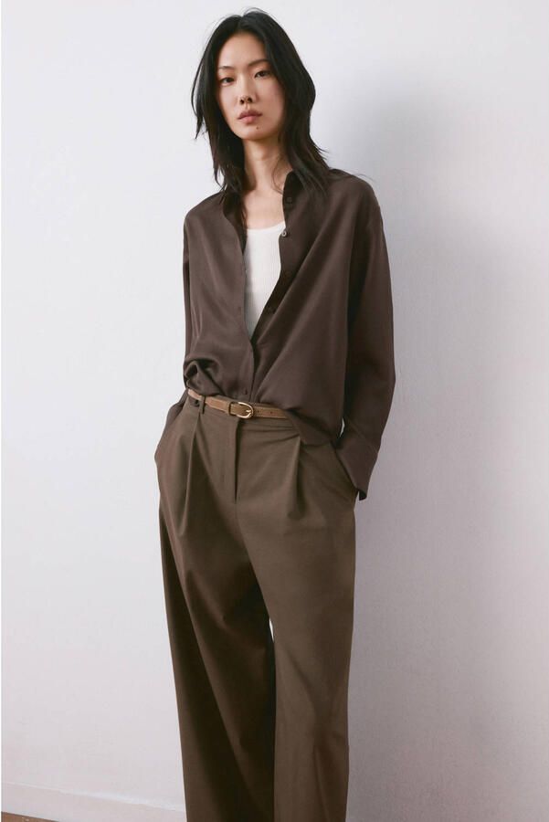 Mango blouse donkerbruin