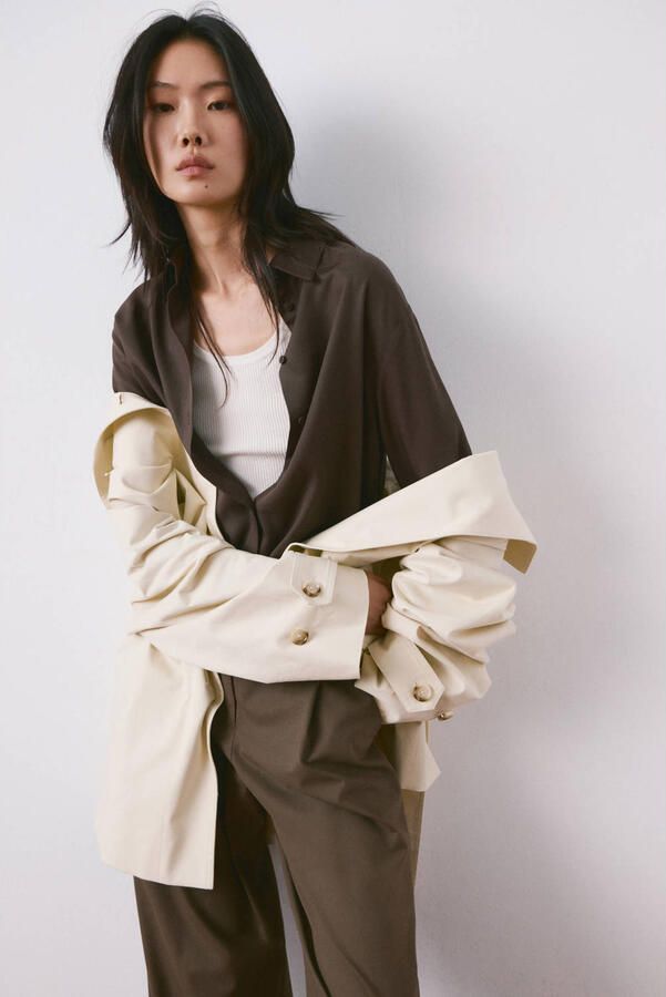 Mango blouse donkerbruin - Foto 3