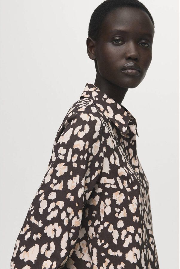 Mango blouse donkerbruin - Foto 2