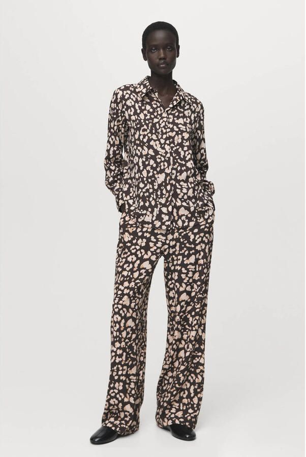 Mango blouse donkerbruin - Foto 3