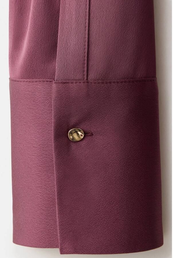 Mango blouse donkerpaars - Foto 3