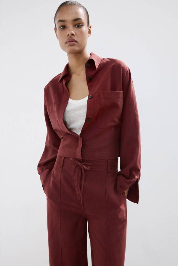 Mango blouse donkerrood