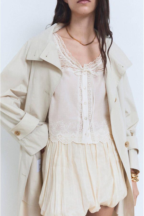 Mango blouse ecru broderie - Foto 3