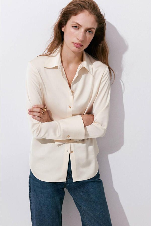 Mango blouse ecru