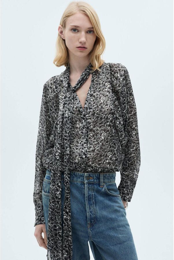Mango blouse grijs - Foto 3