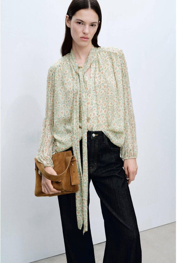 Mango blouse groen - Foto 1