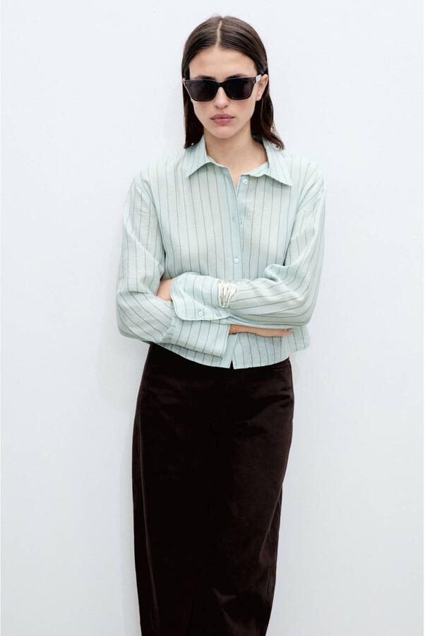 Mango blouse groen - Foto 1