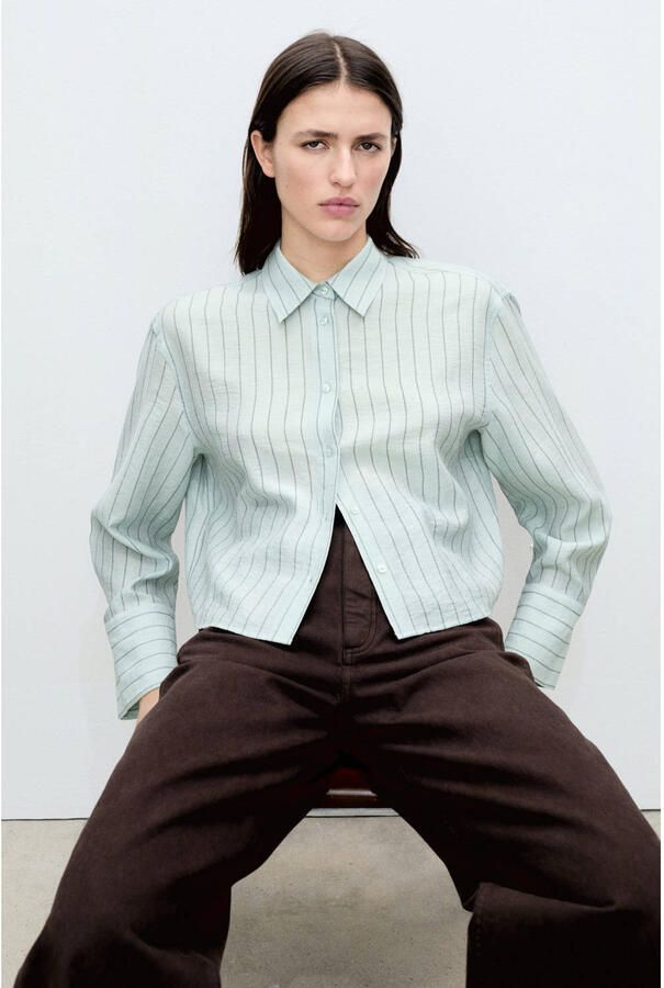 Mango blouse groen - Foto 3