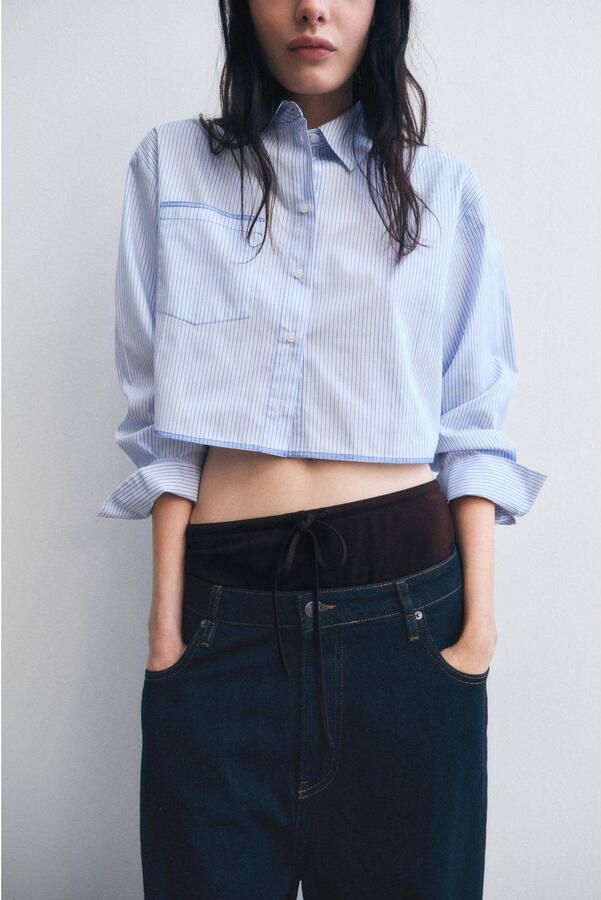 Mango blouse lichtblauw - Foto 3
