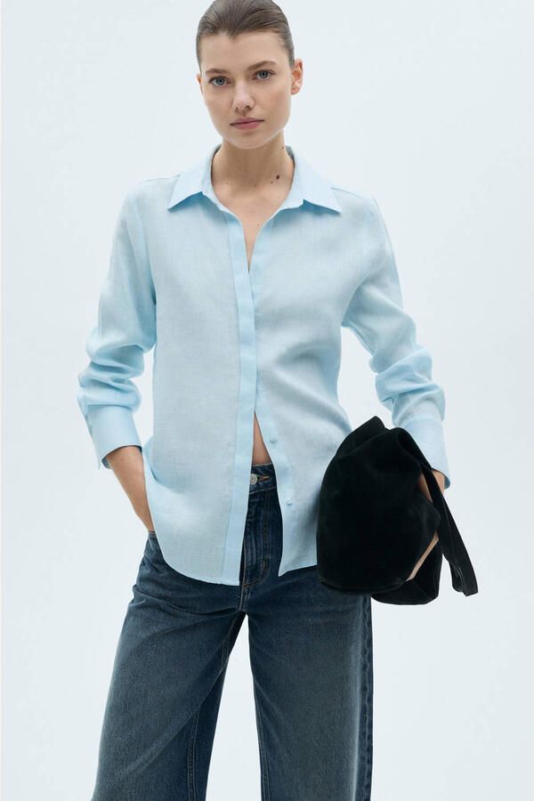 Mango blouse lichtblauw
