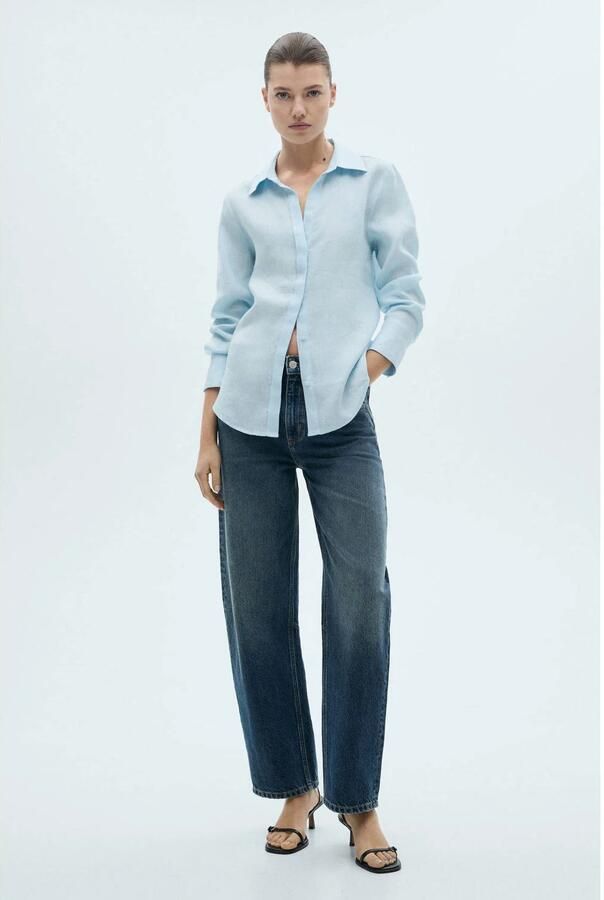 Mango blouse lichtblauw - Foto 2