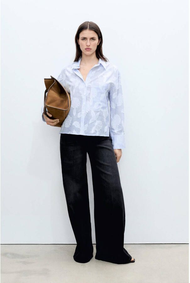 Mango blouse lichtblauw - Foto 3