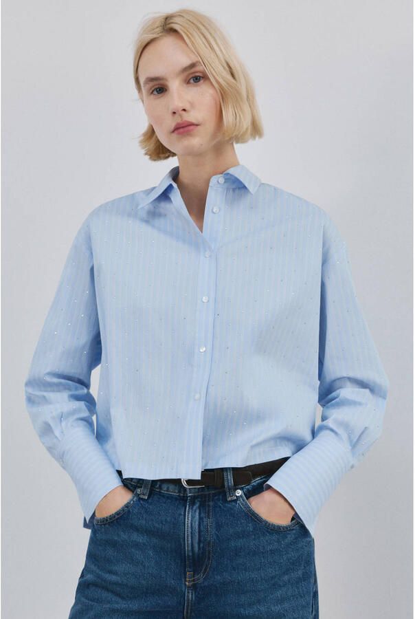 Mango blouse lichtblauw
