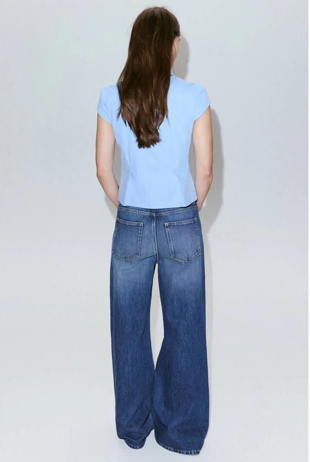 Mango blouse lichtblauw - Foto 3
