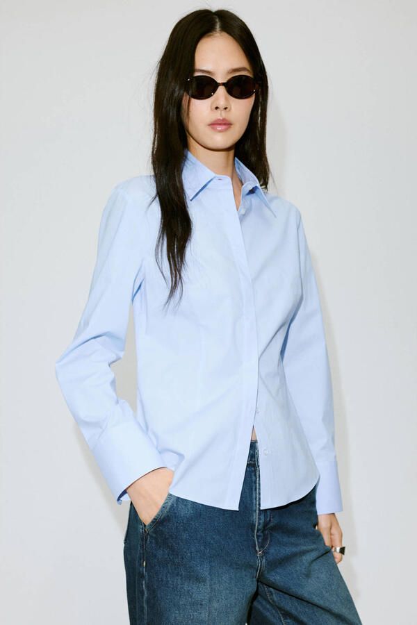 Mango blouse lichtblauw