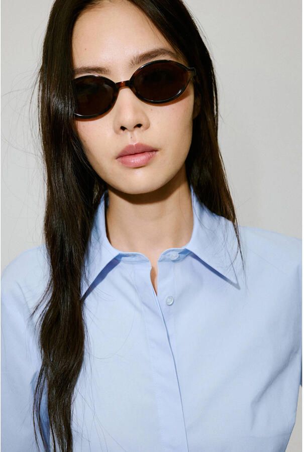 Mango blouse lichtblauw - Foto 3