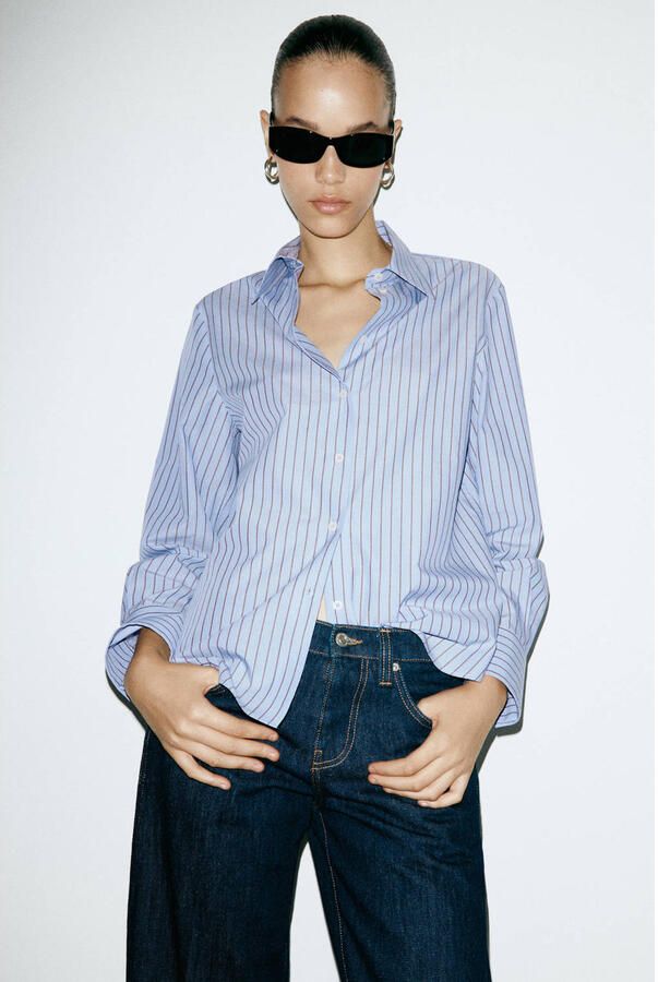 Mango blouse lichtblauw - Foto 3