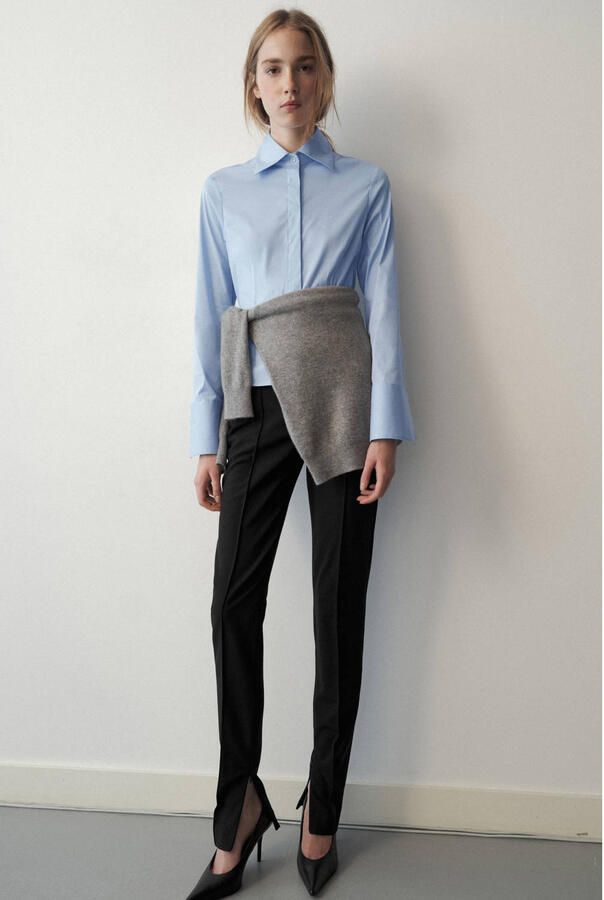 Mango blouse lichtblauw - Foto 3