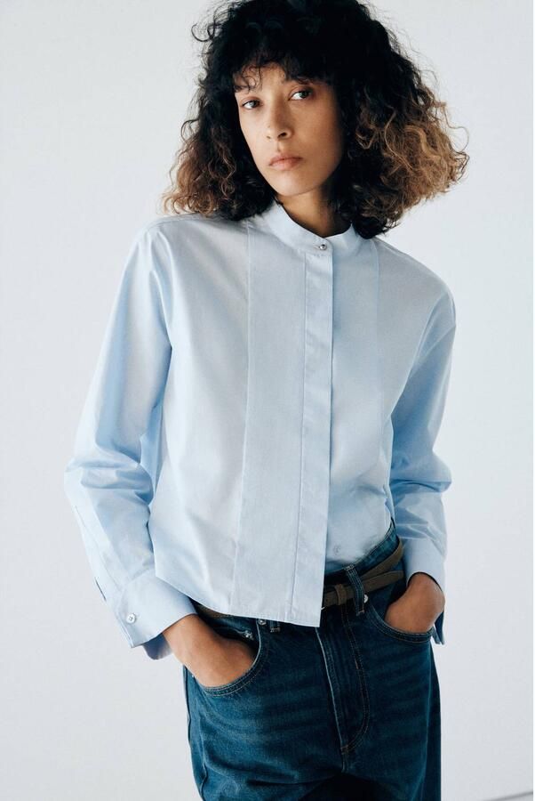 Mango blouse lichtblauw