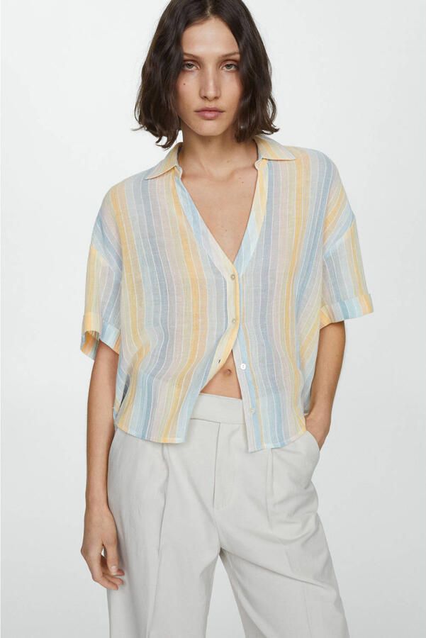 Mango blouse lichtgeel