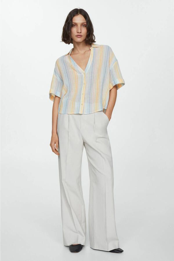 Mango blouse lichtgeel - Foto 2
