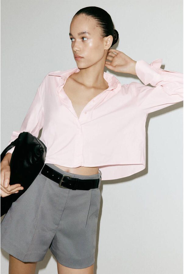 Mango blouse lichtroze