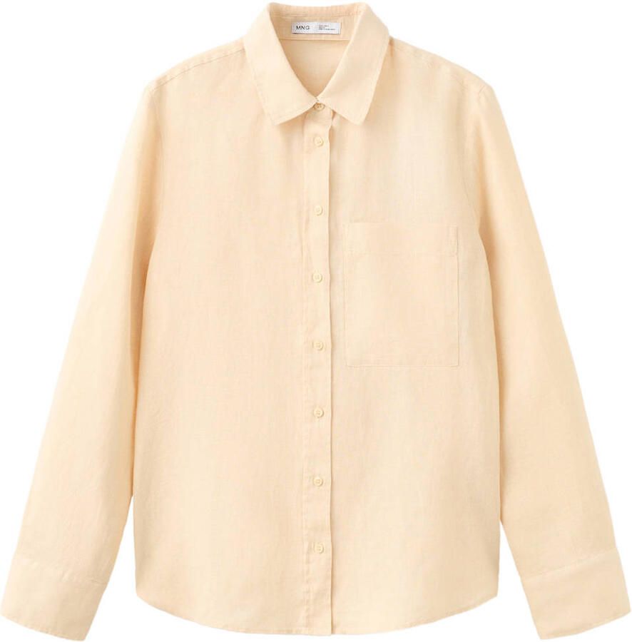 Mango blouse linnen lichtgeel - Foto 2
