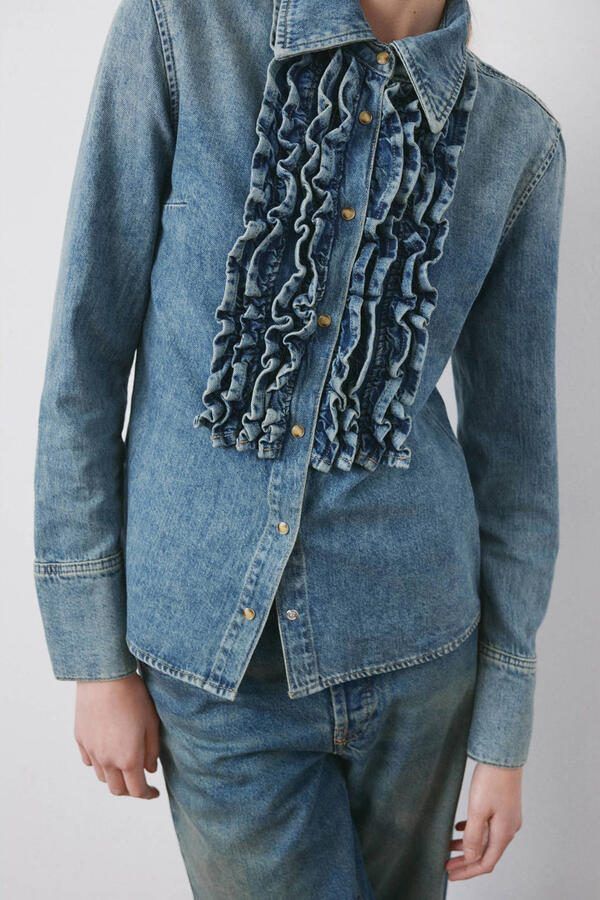 Mango blouse medium blue denim