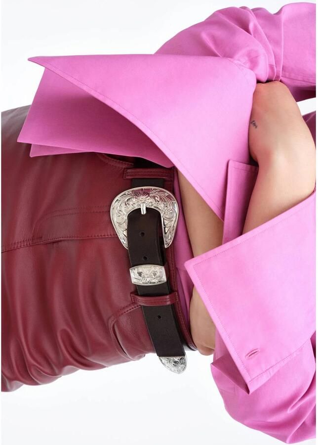 Mango Blouse met afneembare strik roze - Foto 2