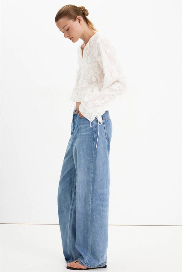 Mango blouse met borduursels ecru - Foto 2
