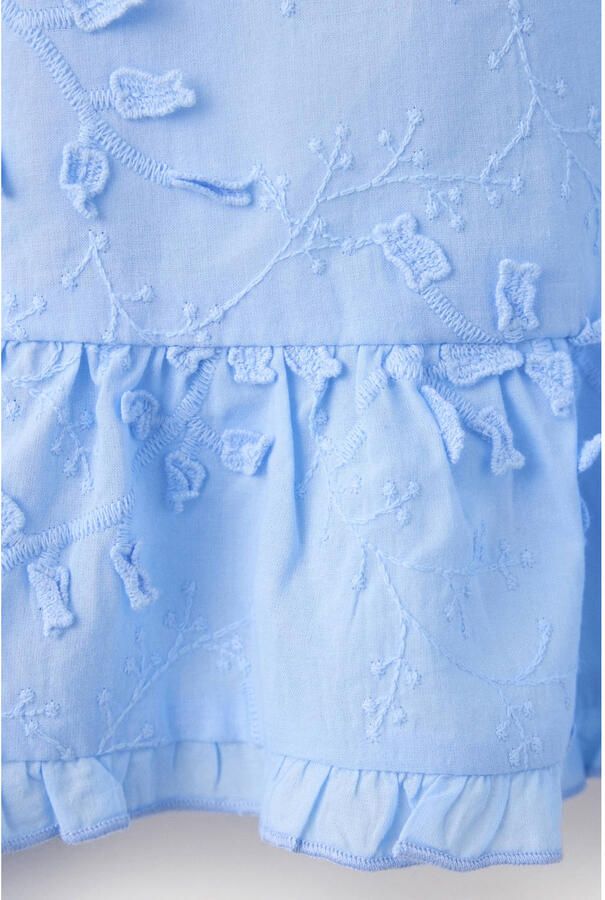 Mango blouse met borduursels en ruches blauw - Foto 2